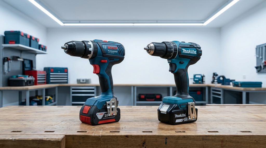 Ferramentas Bosch Professional e Makita 18V lado a lado
