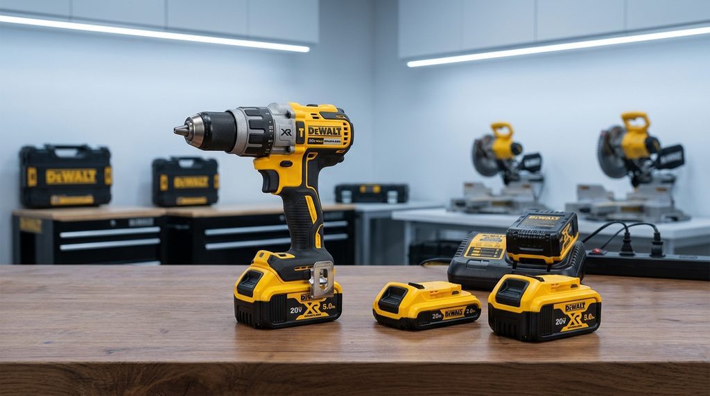 Sistema DeWalt 20V MAX XR com parafusadeira Brushless e baterias