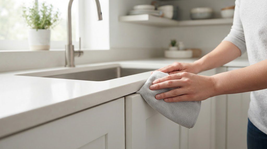 Limpeza de MDF de cozinha próximo à pia